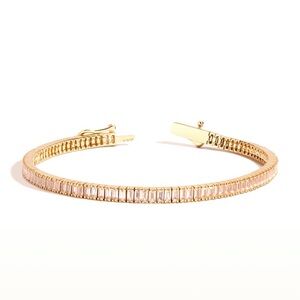 AURATE Morganite Baguette Tennis Bracelet